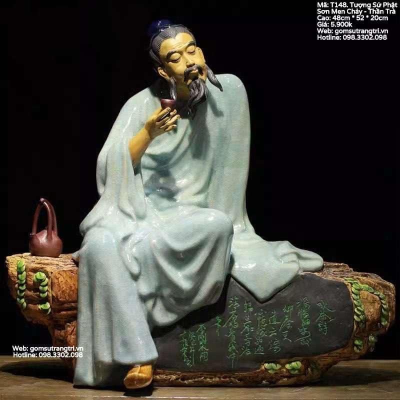 TƯỢNG SỨ PHẬT SƠN MEN CHẢY – THẦN TRÀ